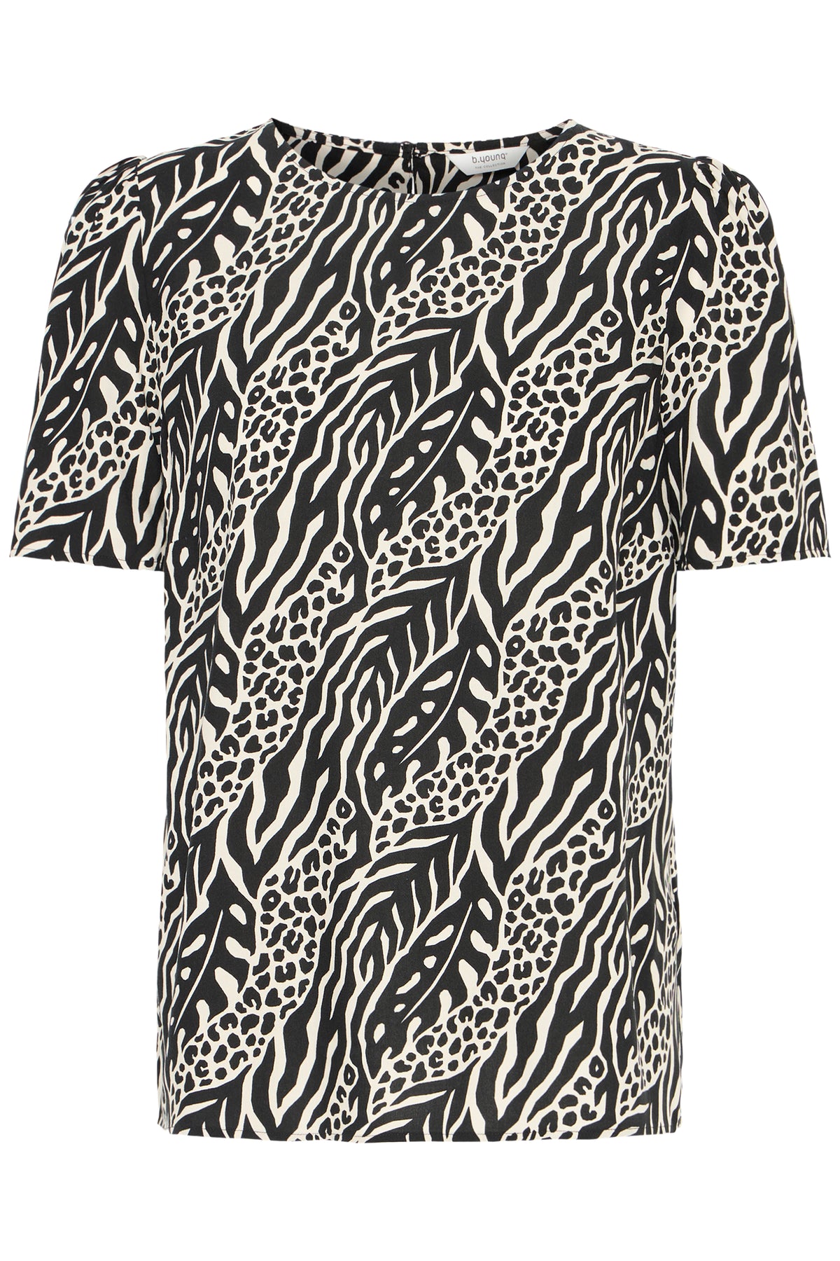B.Young ByMmJoella Black/Sand Nature Print Blouse