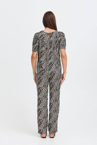 B.Young ByMmJoella Black/Sand Nature Print Blouse