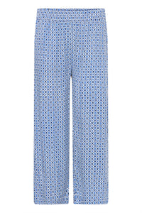 B.Young ByMmjoella Medieval Blue Cropped Ankle Length Wide Leg Trousers