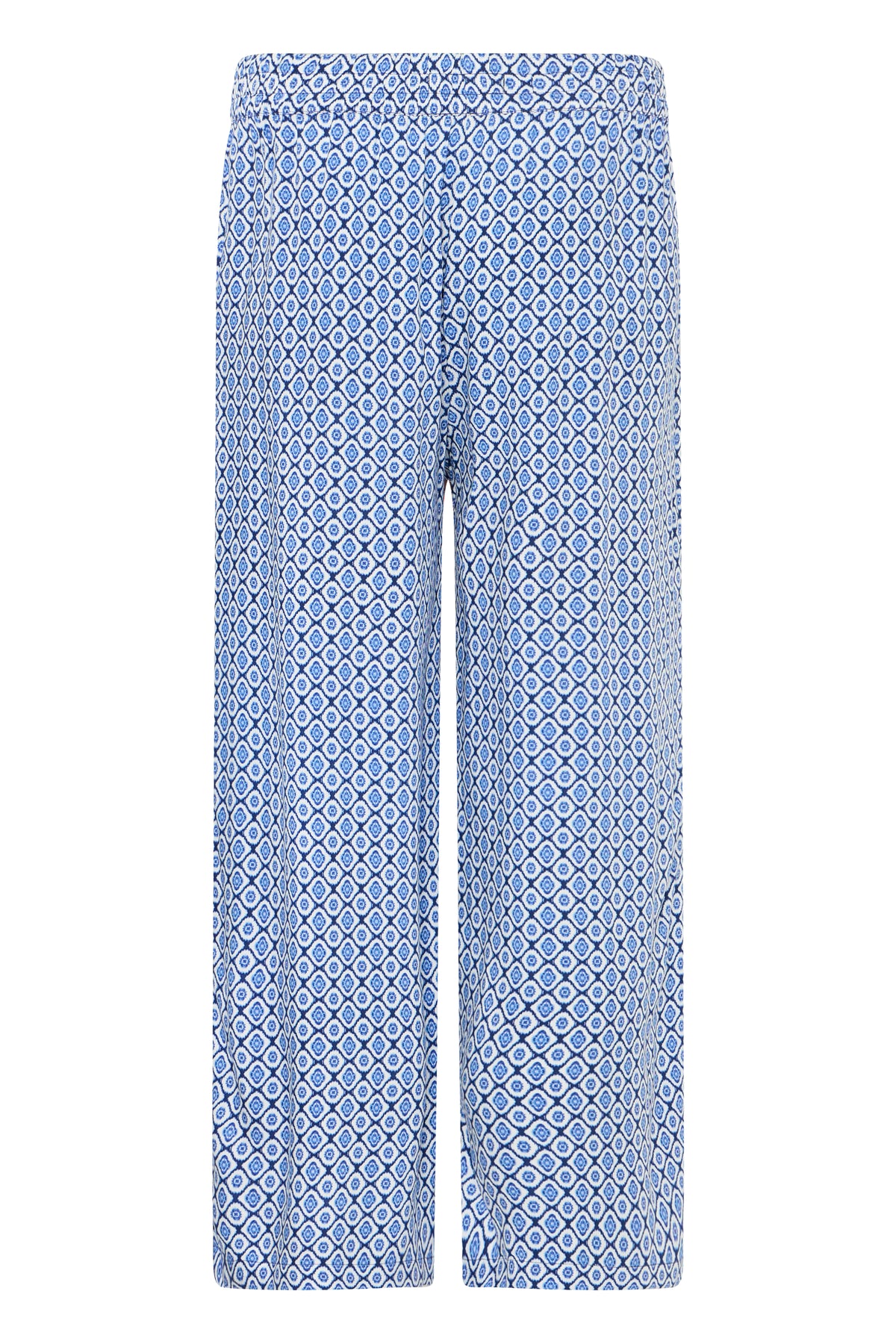 B.Young ByMmjoella Medieval Blue Cropped Ankle Length Wide Leg Trousers