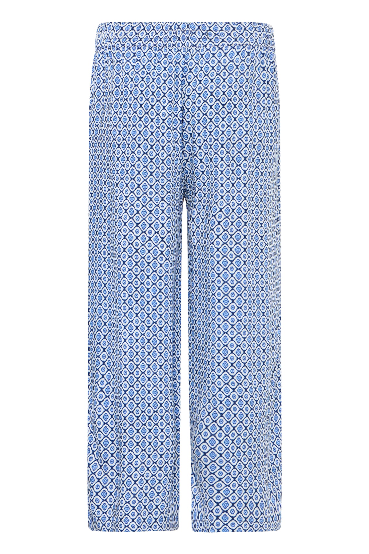 B.Young ByMmjoella Medieval Blue Cropped Ankle Length Wide Leg Trousers