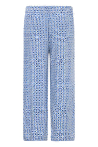 B.Young ByMmjoella Medieval Blue Cropped Ankle Length Wide Leg Trousers