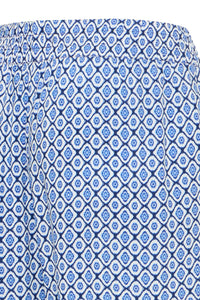 B.Young ByMmjoella Medieval Blue Cropped Ankle Length Wide Leg Trousers