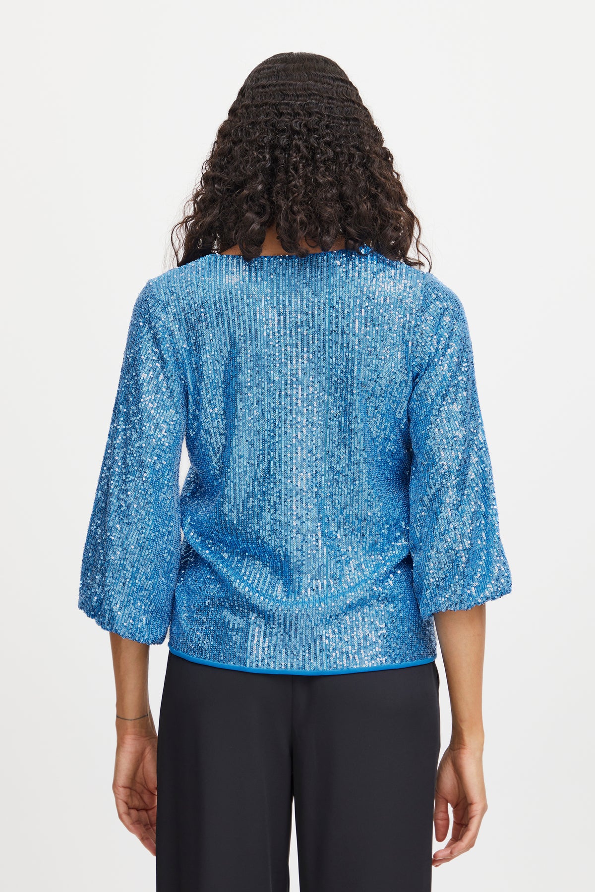 B.Young Bysolia Swedish Blue V-Neck Blouse