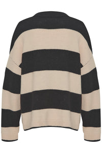 B.Young Byomartha Black/Beige Oversized Stripe Knit, 20813889