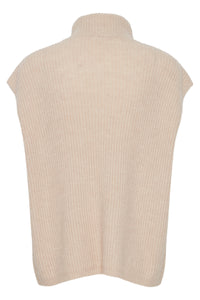 B.Young Byonema Cement Melange Knitted Zip Slipover, 20813907