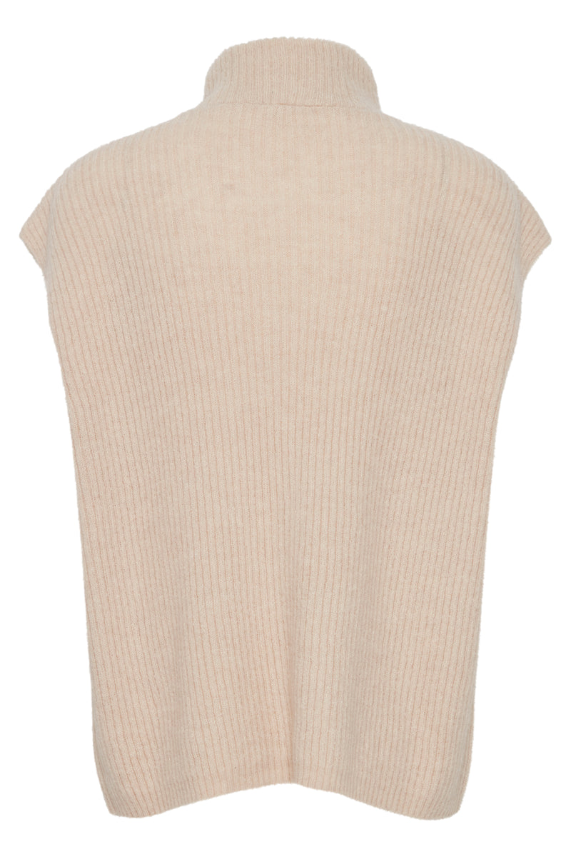 B.Young Byonema Cement Melange Knitted Zip Slipover, 20813907