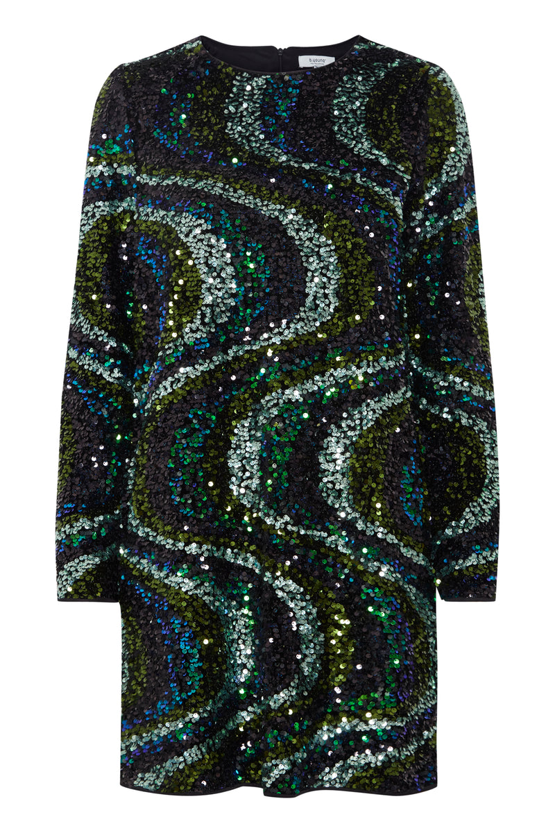 B.Young Bysamio Black Sparkle Sequin Mini Dress, 20814165