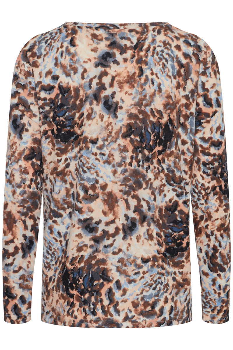 B.Young ByPieta Vista Blue Mix Printed Knitted Pullover, 20814439