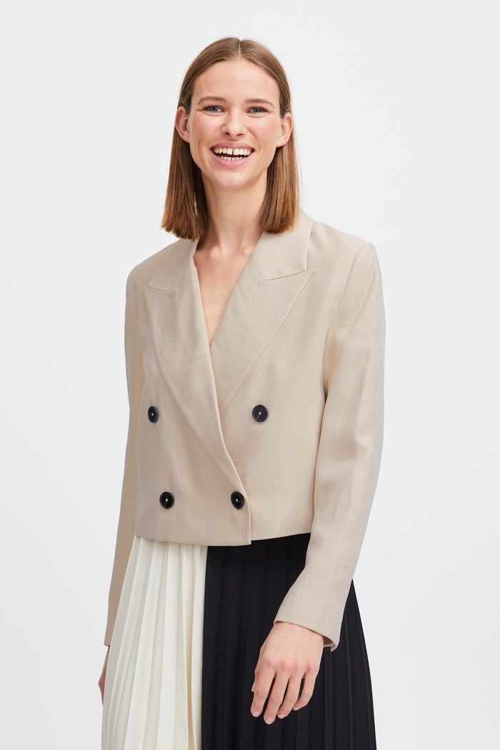 B.Young Bydalano Cement Cropped Blazer