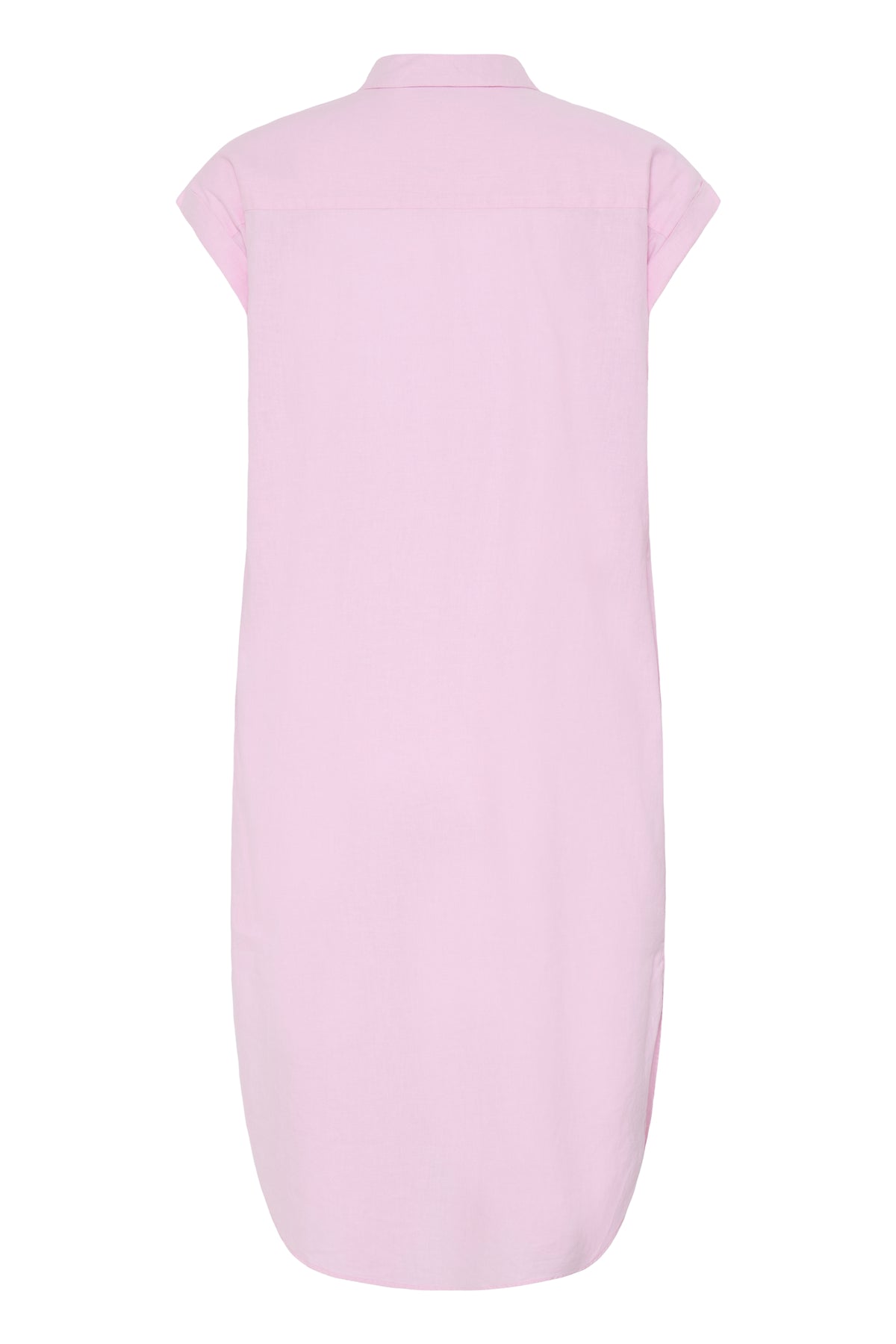 B.Young ByFalakka Parfait Pink Short Sleeve Linen Blend Midi Dress, 20814553