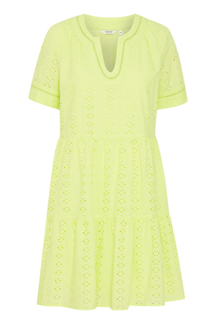 B.Young Fenni Sunny Lime Embroidered Layered Dress , 20814598