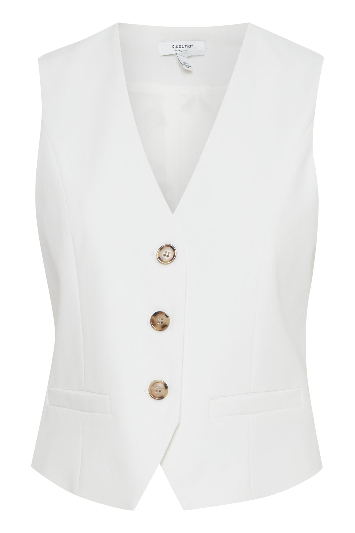 B.Young ByDeceri Marshmallow White Fitted Waistcoat, 20814726