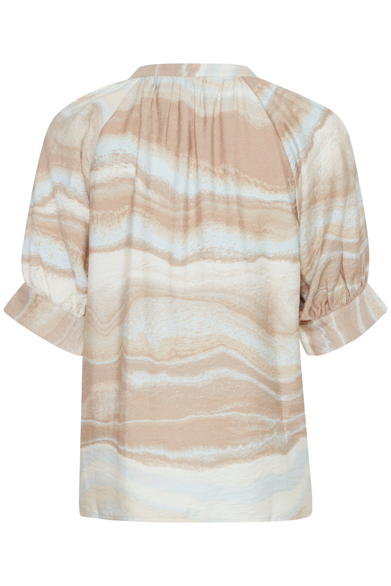 B.Young ByIhamma Cement Marble Mix V-Neck Blouse, 20814933