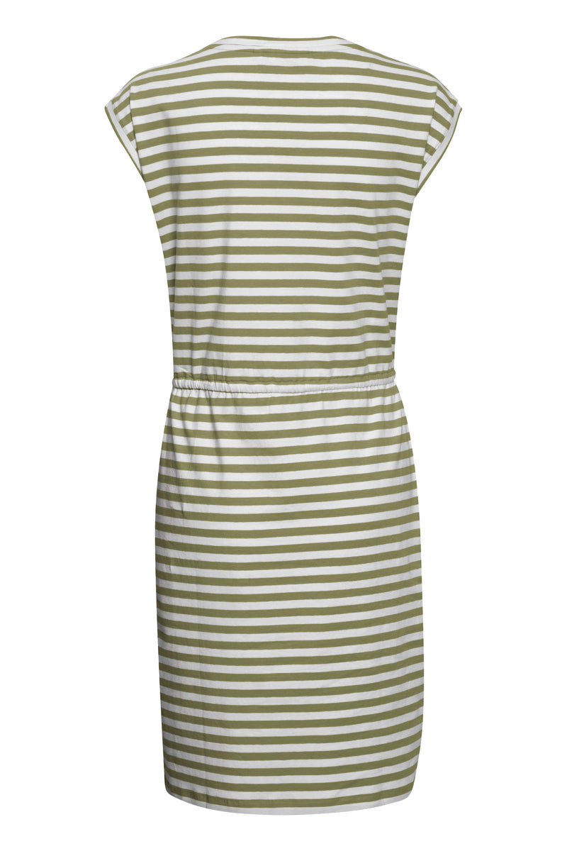 B.Young ByPandinna Olive Mix Stripe Jersey Relaxed Dress, 20814993
