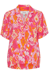 B.Young ByJacqueline Pink Aztec Mix Printed Oversized Shirt, 20815078