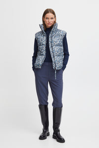 B.Young ByBomilla Dusty Blue Flower Print Gilet, 20815104 