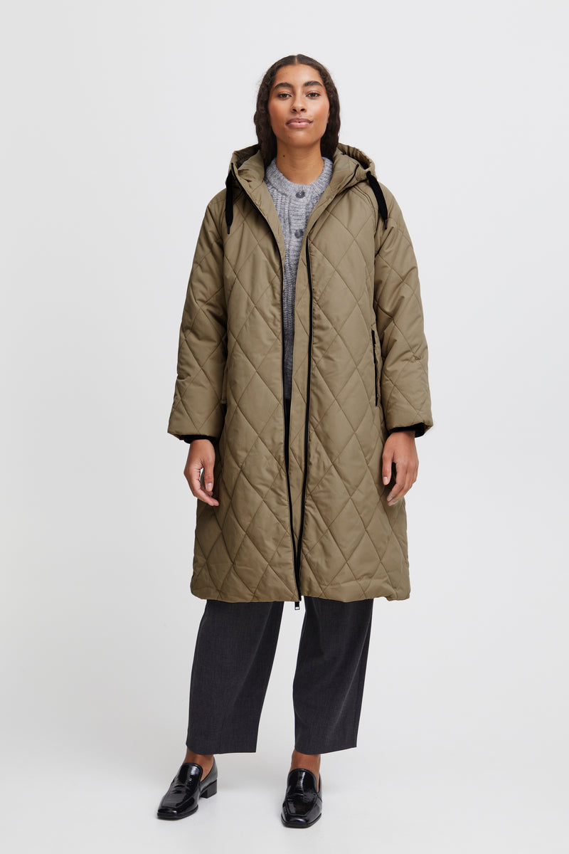 B.Young ByBelis Sepia Tint Quilted Oversized Coat, 20815108