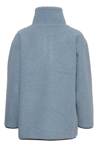 B.Young Bycidan Dusty Blue Teddy Oversized Longline Half Zip Pullover, 20815382