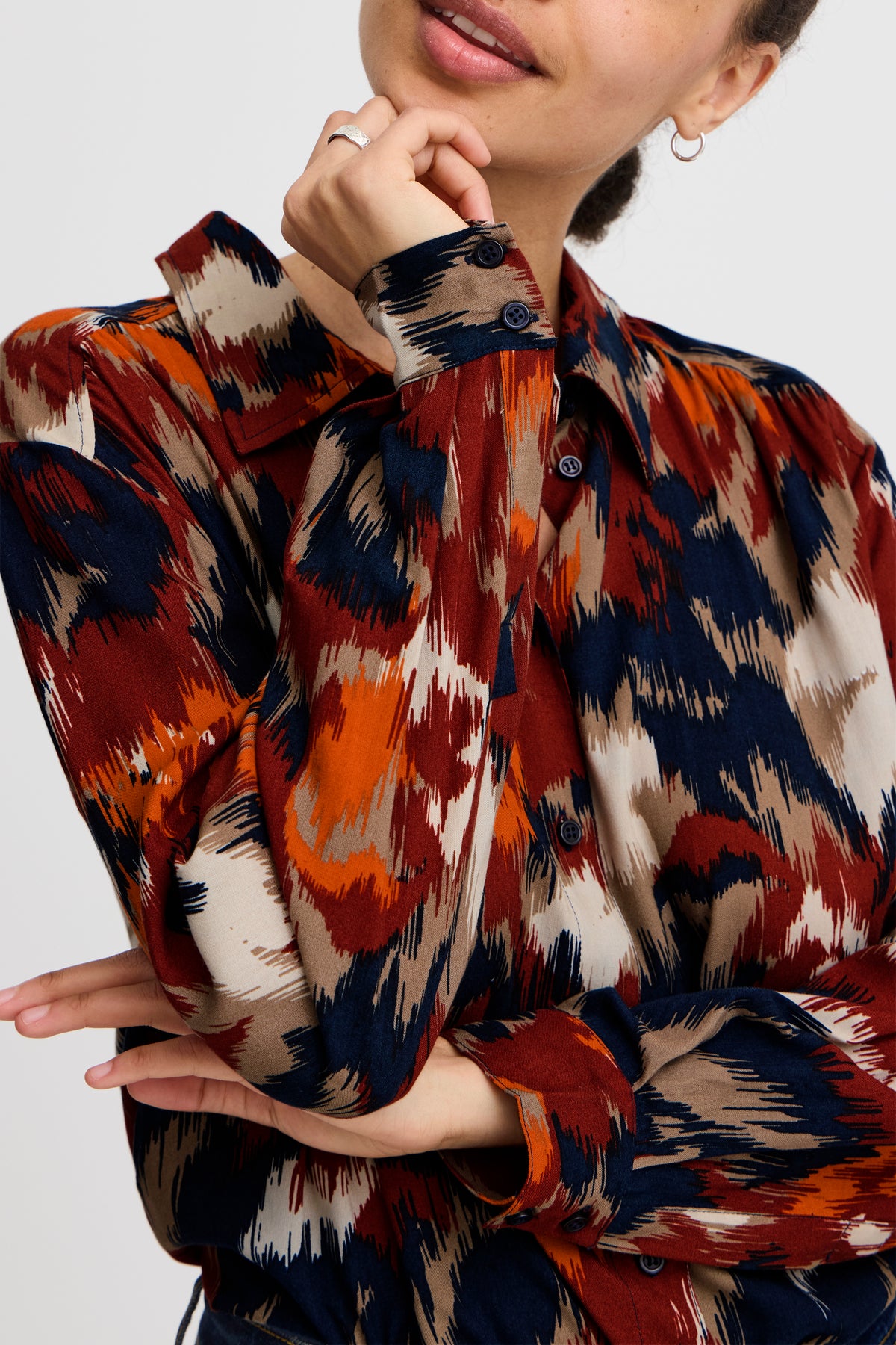 B.Young ByJosa Harvest Pumpkin Abstract Printed Shirt, 20815603