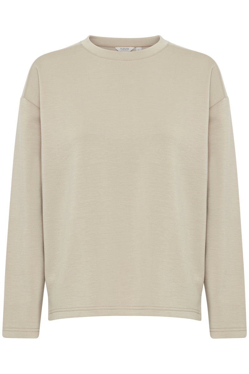 B.Young Bypusti String Beige Long Sleeve Modal Sweatshirt, 20815707