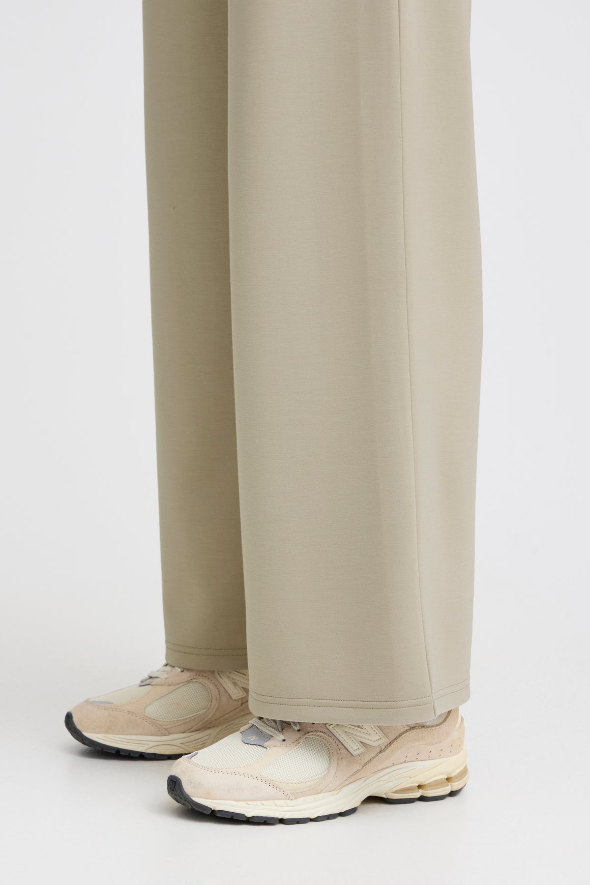 B.Young ByPusti String Beige Modal Highwaisted Wide Leg Joggers, 20815708