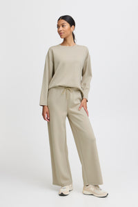 B.Young ByPusti String Beige Modal Highwaisted Wide Leg Joggers, 20815708