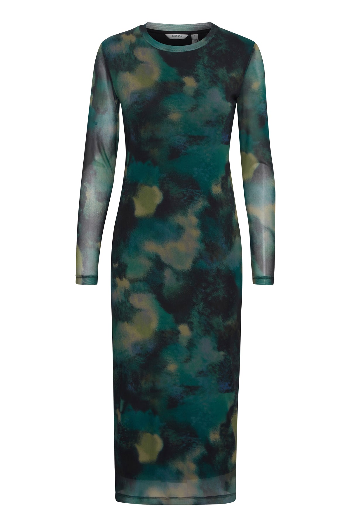 B.Young Bypaloma Birch Blur Printed Mesh Midi Dress, 20815713