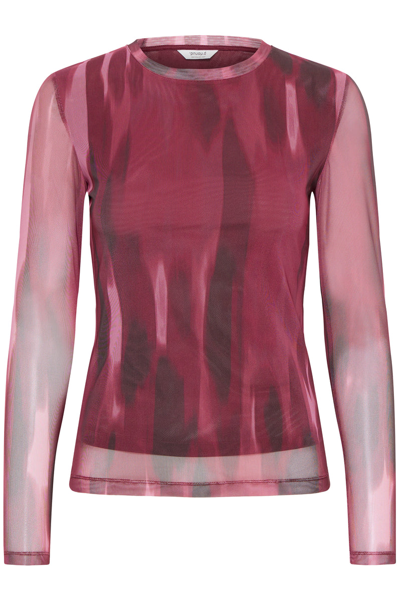 PRE-ORDER - B.Young Bypaloma Port Royale Printed Long Sleeve Mesh Top - (DESPATCH 19TH SEPTEMBER)