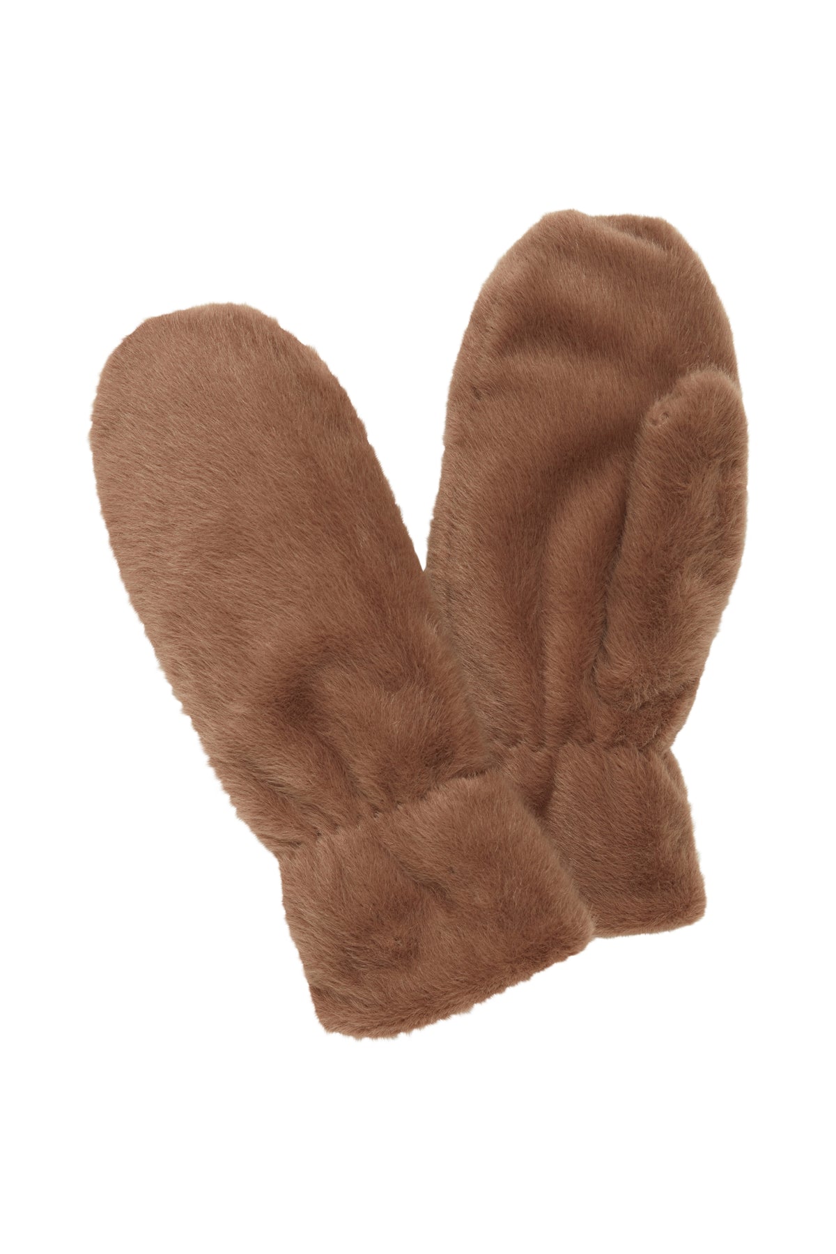 B.Young Bawolfie Sepia Brown Faux Fur Gloves