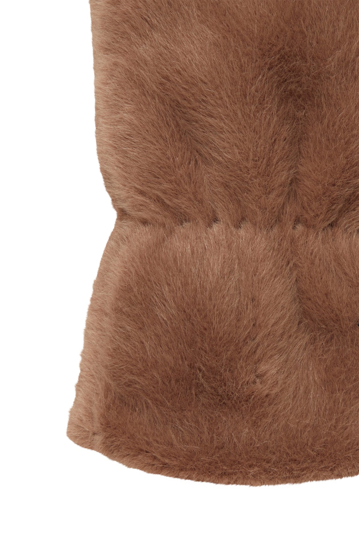 B.Young Bawolfie Sepia Brown Faux Fur Gloves