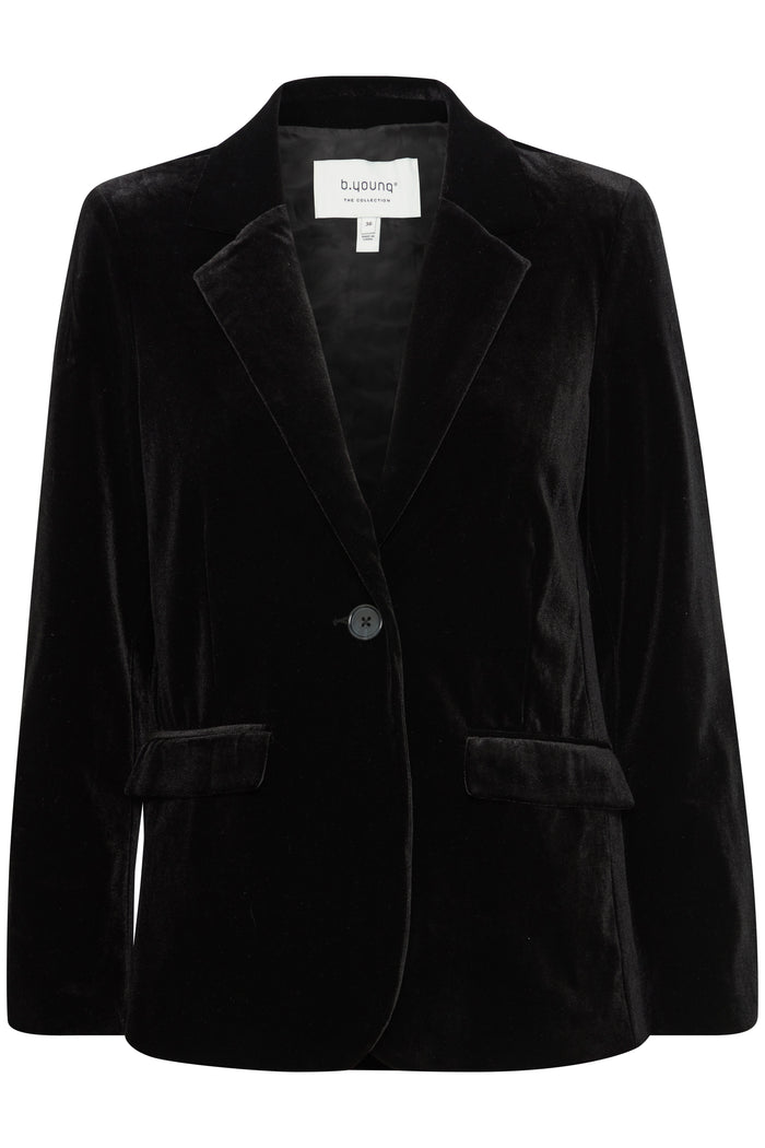 B.Young ByPerlina Black Velvet Blazer, 20815932