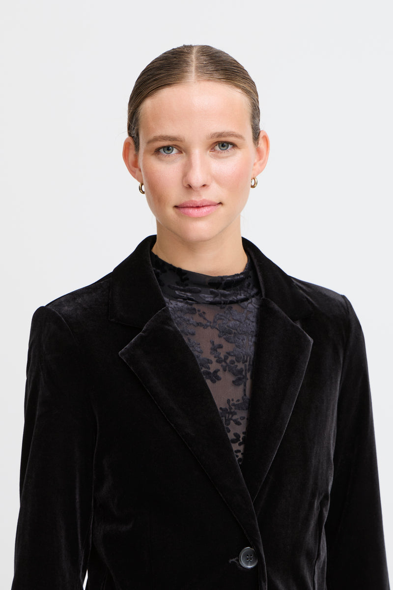 B.Young ByPerlina Black Velvet Blazer, 20815932