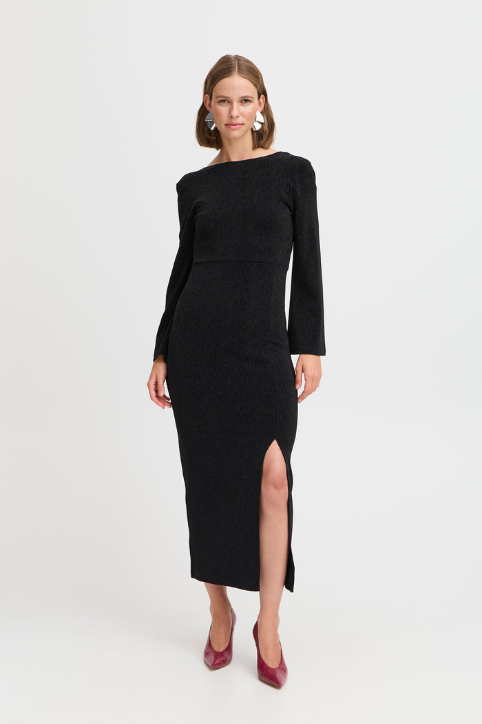 B.Young ByShiloh Black Lurex Cowl Back Dress, 20815953