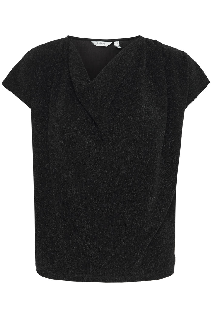 B.Young ByShiloh Black Lurex Sparkle Cowl Neck Top, 20815954