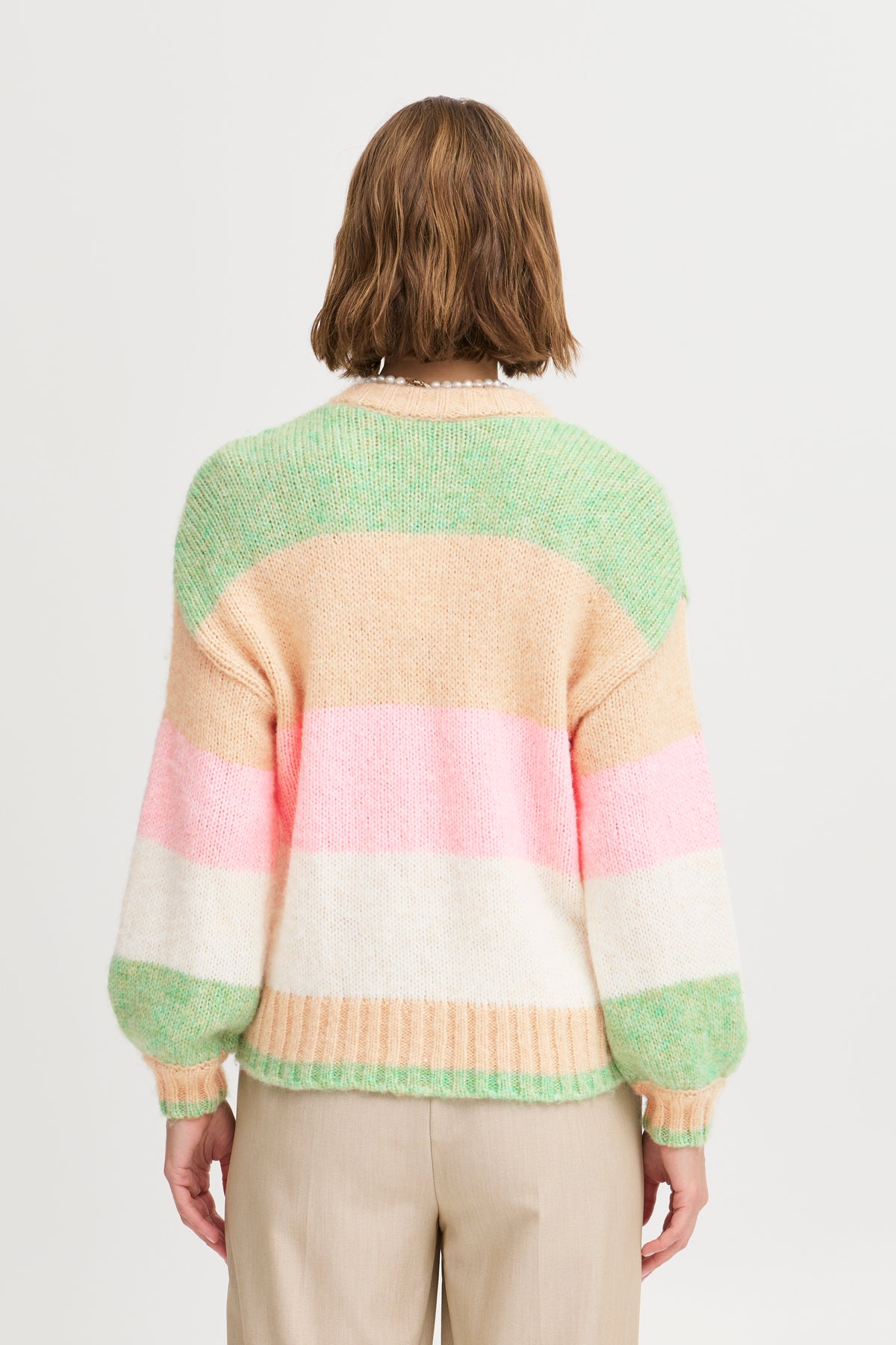 B.Young Byonero Rose Stripe Supersoft Cardigan