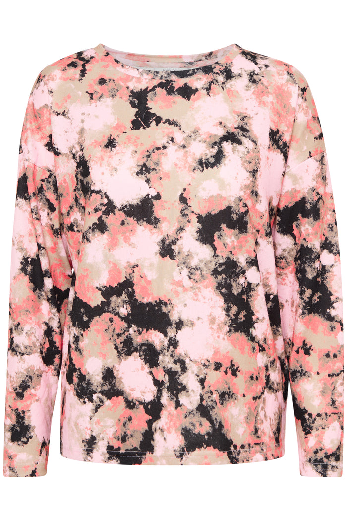 B.Young ByPieta Humus Blur Abstract Printed Knitted Pullover