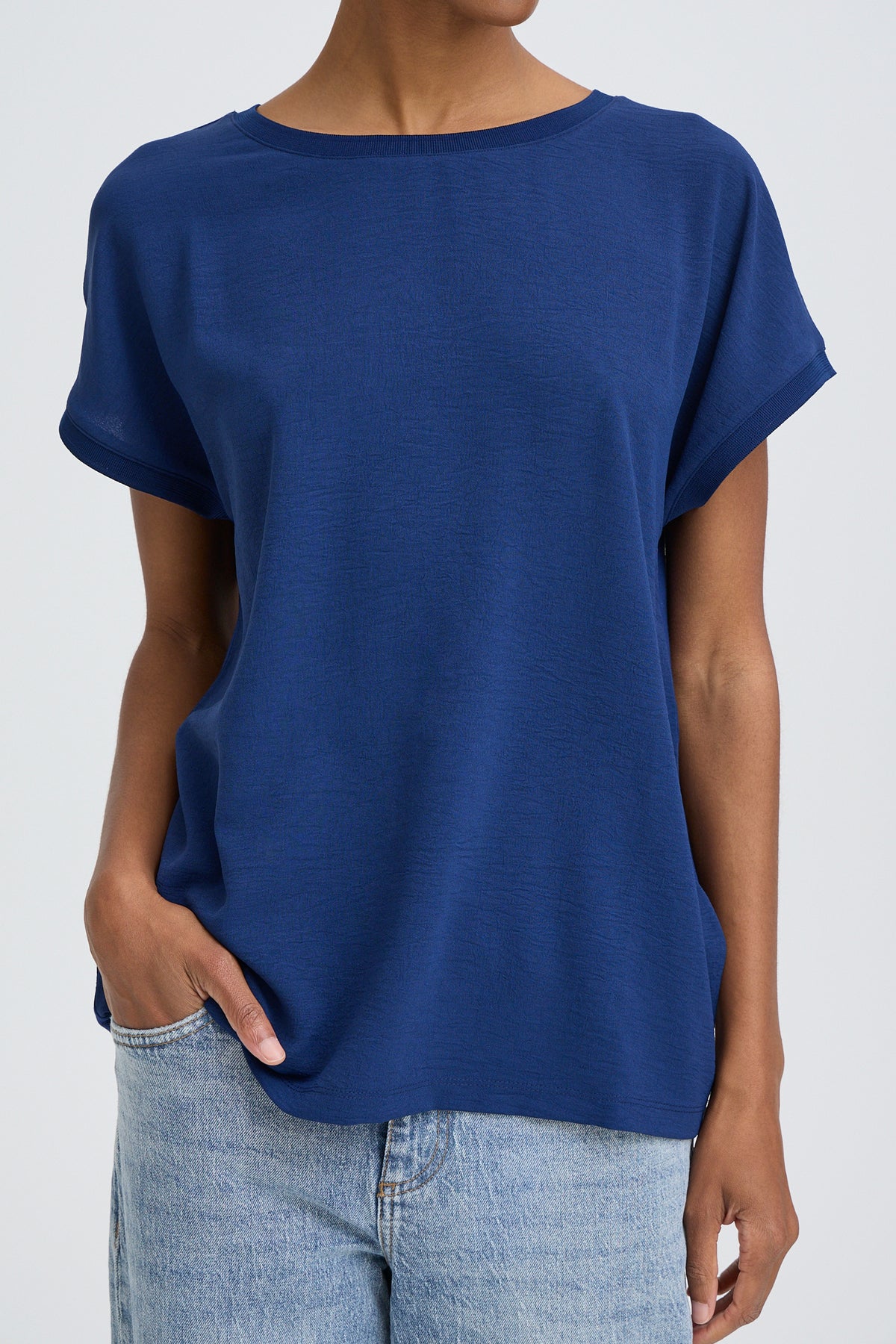 B.Young ByPanyax Medieval Blue Silky Front T-Shirt