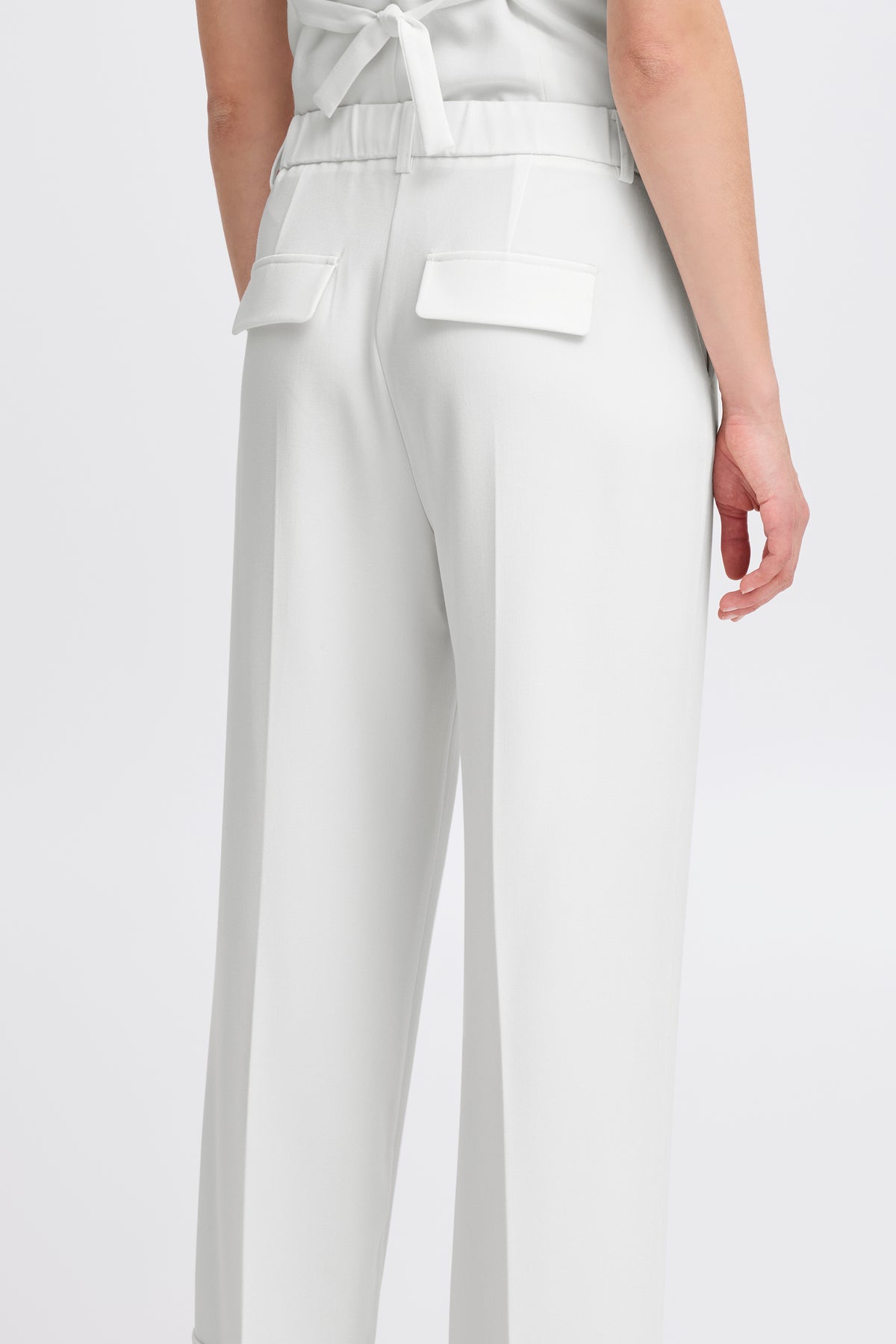 B.Young ByDeceri Marshmallow White Cuff Trousers, 20816464