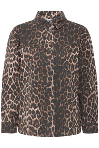 B.Young ByKenna Leopard Print Oversized Shirt Jacket, 20817017
