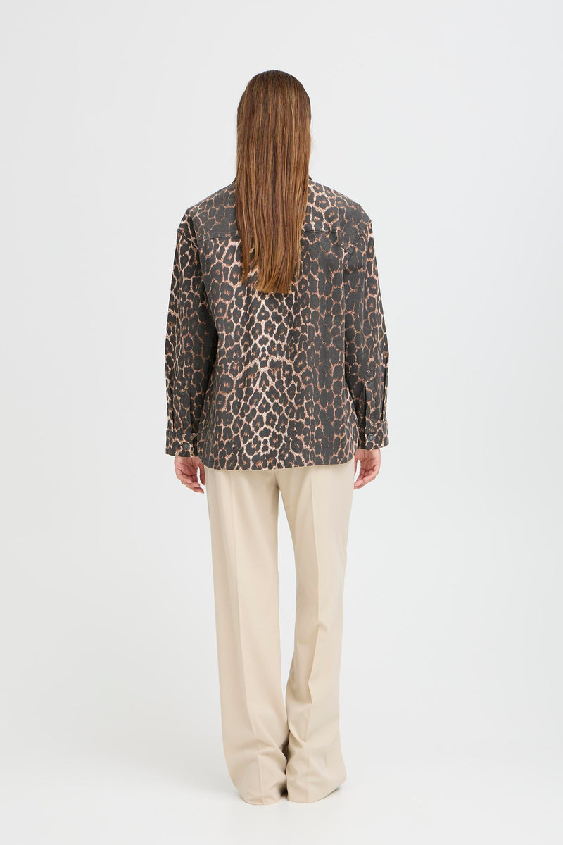 B.Young ByKenna Leopard Print Oversized Shirt Jacket, 20817017