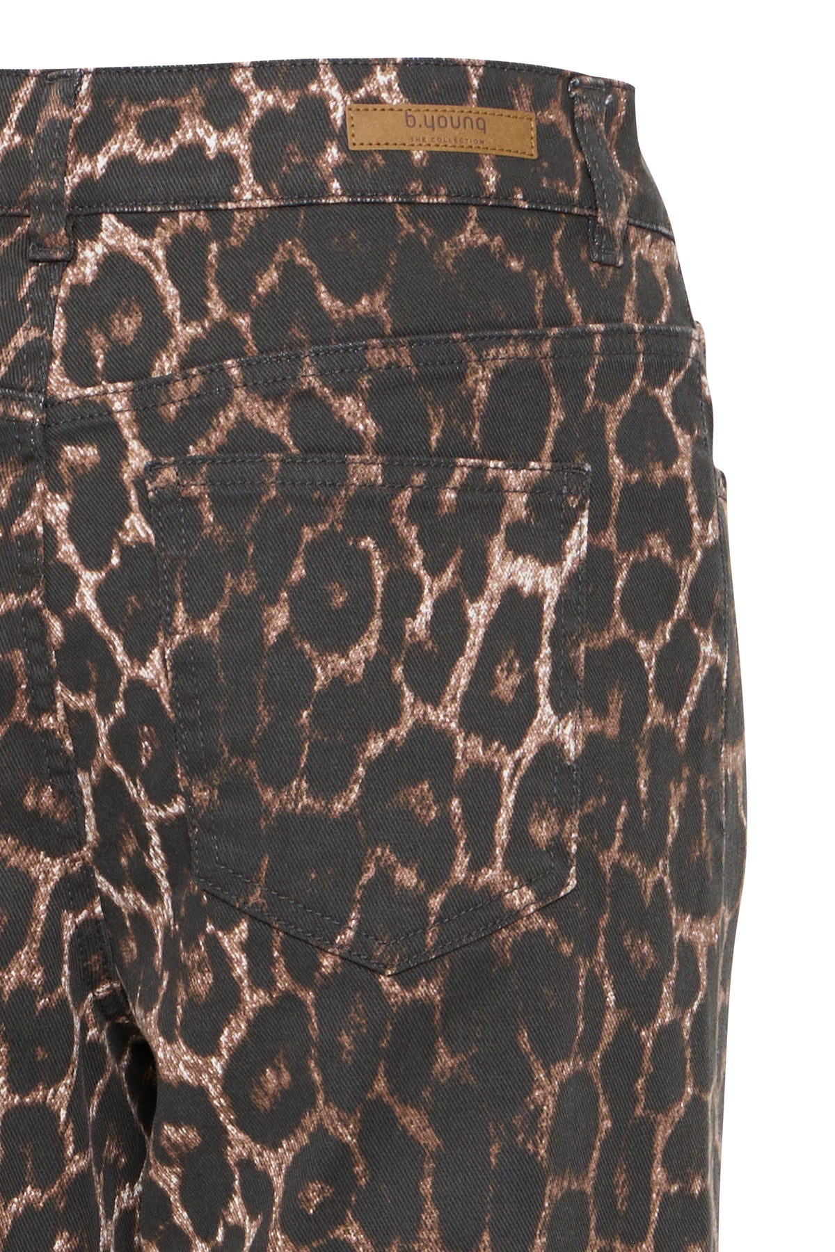 B.Young ByKenna Highwaisted Leopard Straight Leg Ankle Length Jeans, 20817019