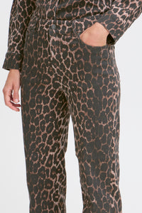 B.Young ByKenna Highwaisted Leopard Straight Leg Ankle Length Jeans, 20817019