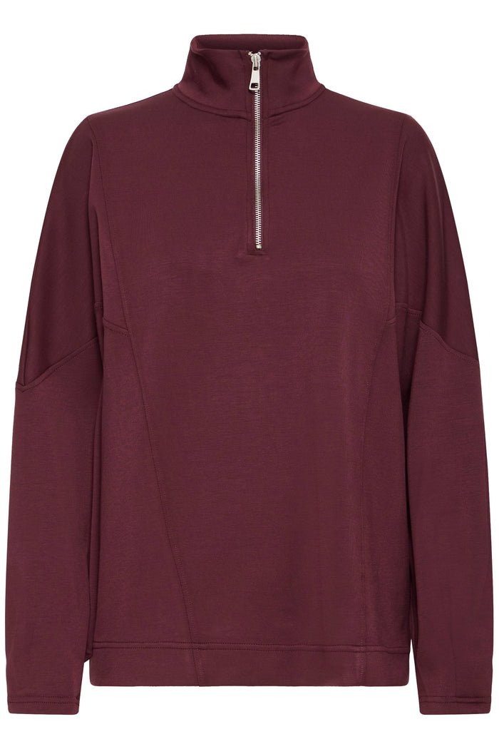 B.Young ByPusti Port Royale Modal Oversized Half Zip Sweatshirt