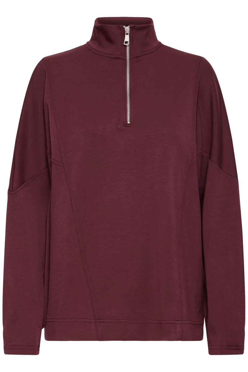 B.Young ByPusti Port Royale Modal Oversized Half Zip Sweatshirt