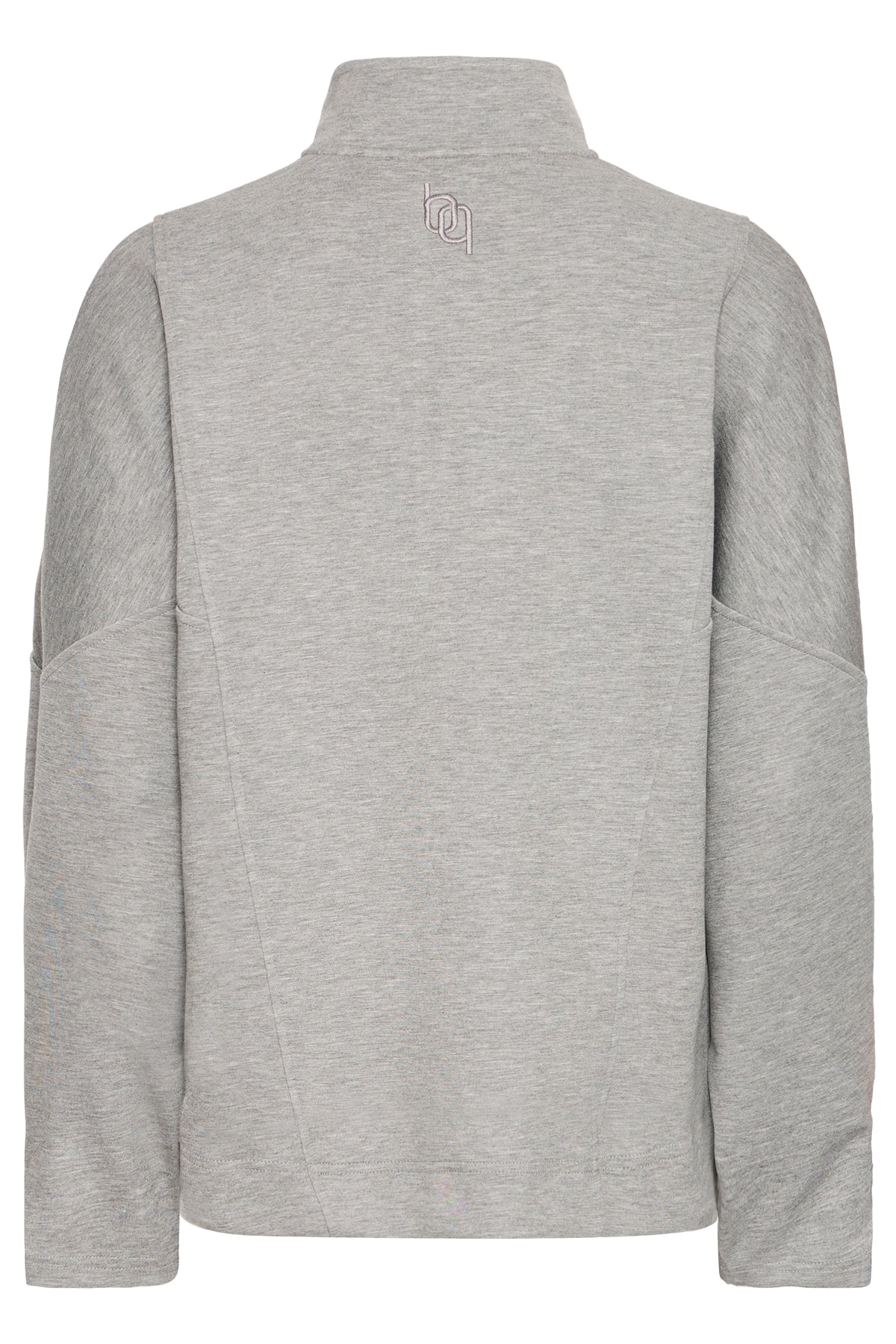B.Young ByPusti Mid Grey Melange Modal Oversized Half Zip Sweatshirt