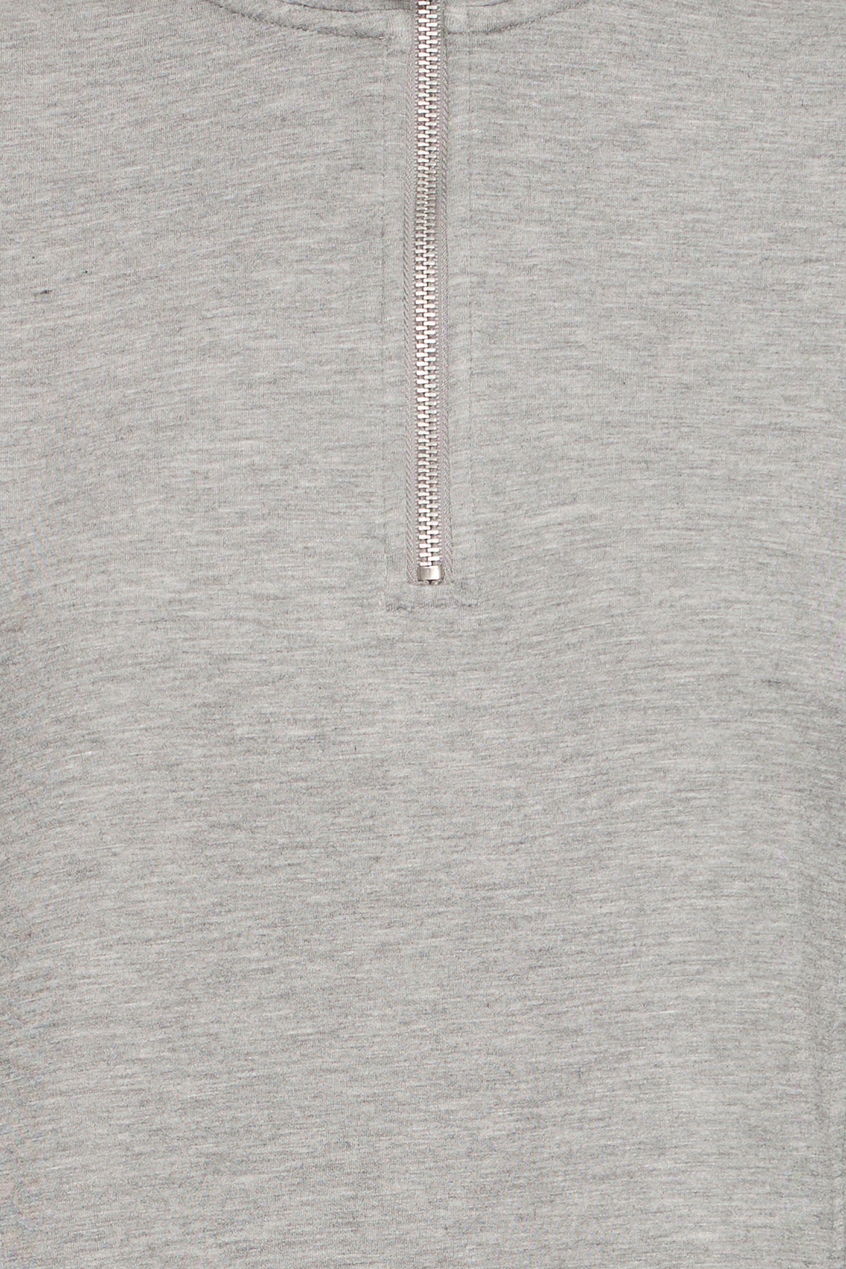 B.Young ByPusti Mid Grey Melange Modal Oversized Half Zip Sweatshirt