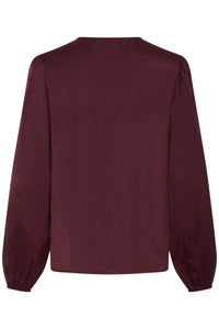 B.Young ByIgomi Port Royale Satin V-Neck Ruffle Blouse, 20818095