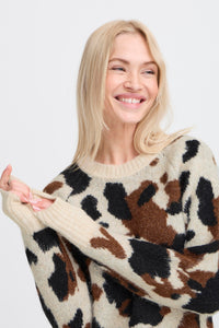 B.Young ByOmea Birch Cow Print Supersoft Knit