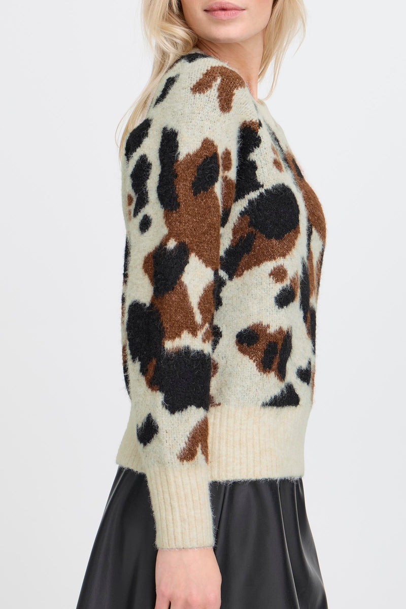 B.Young ByOmea Birch Cow Print Supersoft Knit